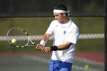 George Chanturia won his 19th singles match of the season, the Blue Demons fell to No. 61 South Alabama 4-3.