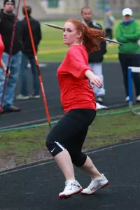 Melissa Fraser took home first in the women's javelin throw.