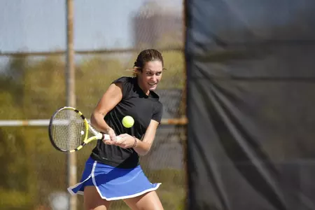 Cali Gustafson (pictured) and the Blue Demons tied for third at the BIG EAST Championship.