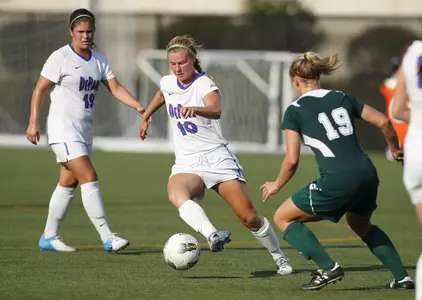 Amber Paul finished with a goal and an assist in the Blue Demons' 3-0 victory over Ohio on Friday.