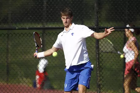 Filip Dzanko got off to a good start with a top-spot singles win over Wisconsin's Billy Bertha.