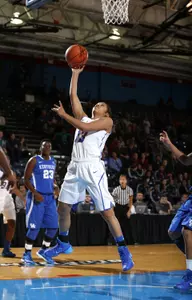 Chanise Jenkins and the Blue Demons host Dartmouth on Monday at Noon in Lincoln Park.