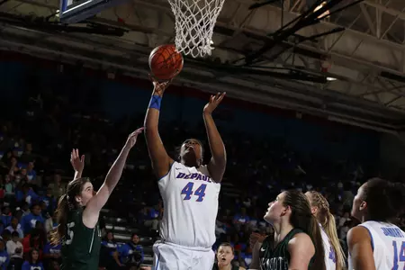 Brandi Harvey-Carr and the Blue Demons play Pittsburgh on Thursday at the Duel in the Desert in Las Vegas.