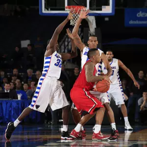 The Blue Demons host Notre Dame at 1 p.m. on Saturday at Allstate Arena.