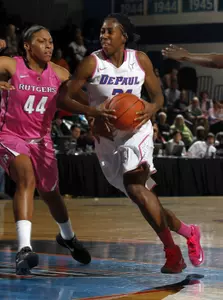 Jasmine Penny and the Blue Demons play at Louisville on Sunday. The game will be telecast on ESPNU