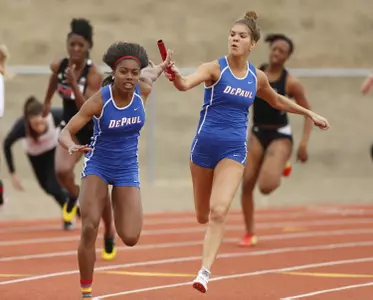 Kayla Schwarz ran the second leg on DePaul's record-breaking sprint medley relay performance at the Drake Relays.