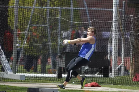 Adam Kovacs came up short of his career best in the hammer throw Friday at the BIG EAST Outdoor Track & Field Championships.
