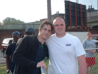 Jarrod Jahnke, pictured with former teammate Carey Ryan -- between the two were five C-USA hammer throw titles.