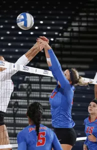 Caitlyn Coffey led the Blue Demons defensively with five block assists and a solo block on Friday night.