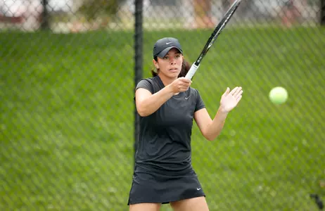 Jarret Fisher was one of five Blue Demons who posted a singles win on Friday in Evanston. DePaul went a perfect 5-0 for the day.