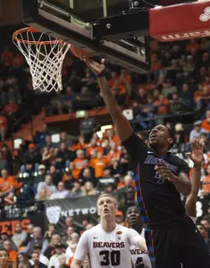 Myke Henry totaled nine points, four rebounds and three steals at Oregon State.