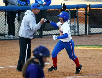 Shortstop Allie Braden is batting .500 this weekend with a homer and three RBI.