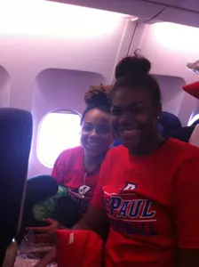 Brittany Hrynko and Brandi Harvey-Carr are ready to depart the U.S. for France!