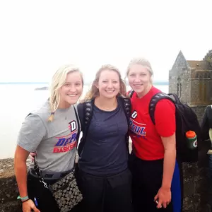 Brooke Schulte, Megan Rogowski and Megan Podkowa enjoying the French countryside.