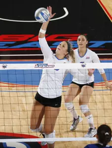 Caitlyn Coffey tied for a team-high with 13 total blocks at the DePaul Invitational, Aug. 29-30.