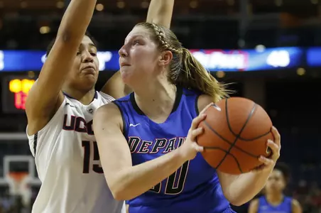 Megan Podkowa and the Blue Demons play at St. John's and Seton this weekend.