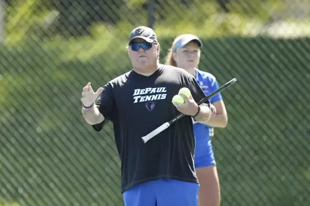 DePaul women's tennis head coach Mark Ardizzone takes his team to Tuscaloosa, Ala. next.