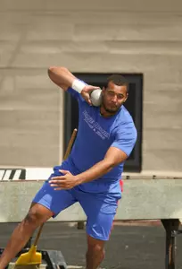 Kintyhtt won the shot put event at the Blue & Gold Invitational this past Friday.