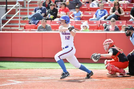 Nicole Pihl launched her first home run of the season at Houston on Saturday.