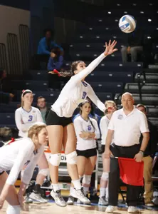 Jameson MacPhie led the Blue Demons with 11 kills Friday night.