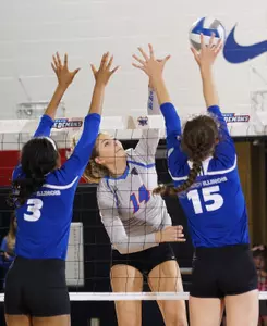 Brittany Maxwell led the Blue Demons with 17 kills in Saturday's match against Georgia State.
