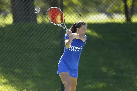 Rebeca Mitrea clinched wins in singles and doubles for DePaul's 4-3 victory