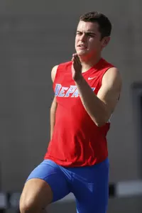 Kyle Decker leads the DePaul men's hurdlers into this weekend's action.