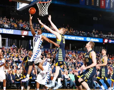 Eli Cain with a finish during the second half.