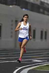 Christine Mujica won the first women's track event of the day and took home two first-place finishes.