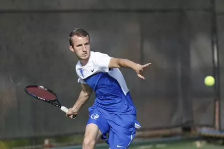 Nathan de Veer won both his singles and doubles matches in the 4-3 DePaul victory over Xavier.