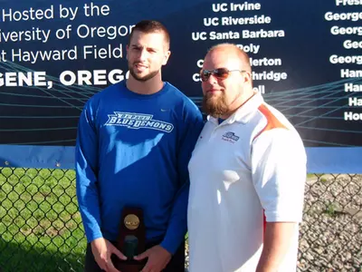 Brandon Murer with Brad Millar at the 2010 NCAA Outdoor Track and Field Championships.