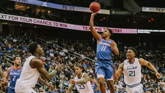 Moore Shooting at Prudential Center during game vs. Seton Hall.
