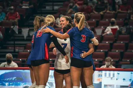 Volleyball Team Huddle