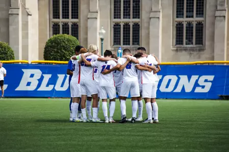Men's soccer picked up their first win of the season with a 2-0 victory over Bucknell at Wish Field in Chicago