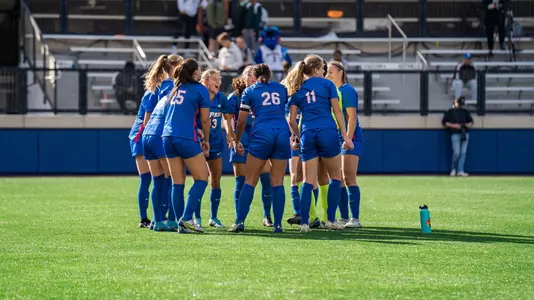 Women's soccer huddle