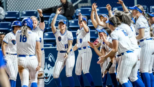 May. 11, 2023; Storrs, Connecticut, USA;  during a Big East Softball Tournament matchup between Depaul and St. John's held at Burrill Family Field at Connecticut Softball Complex. Photo by Brian Foley for Clarus Multimedia.