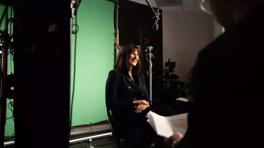 Jill M Pizzotti answers a question at 2024 BIG EAST Women's Basketball Media Day