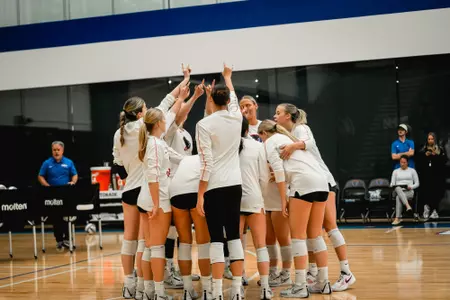 Women's volleyball huddle