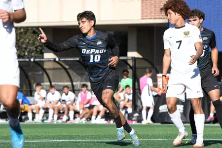 Noeh Hernandez celebrates a goal against Oakland.