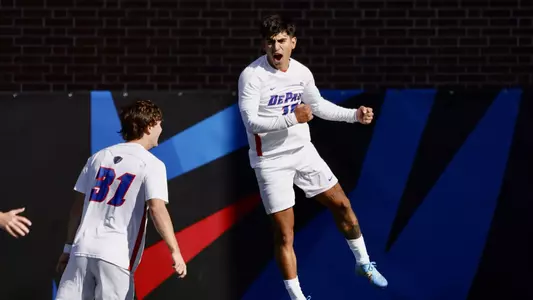 Noeh Hernandez celebrates his seventh goal of the season.