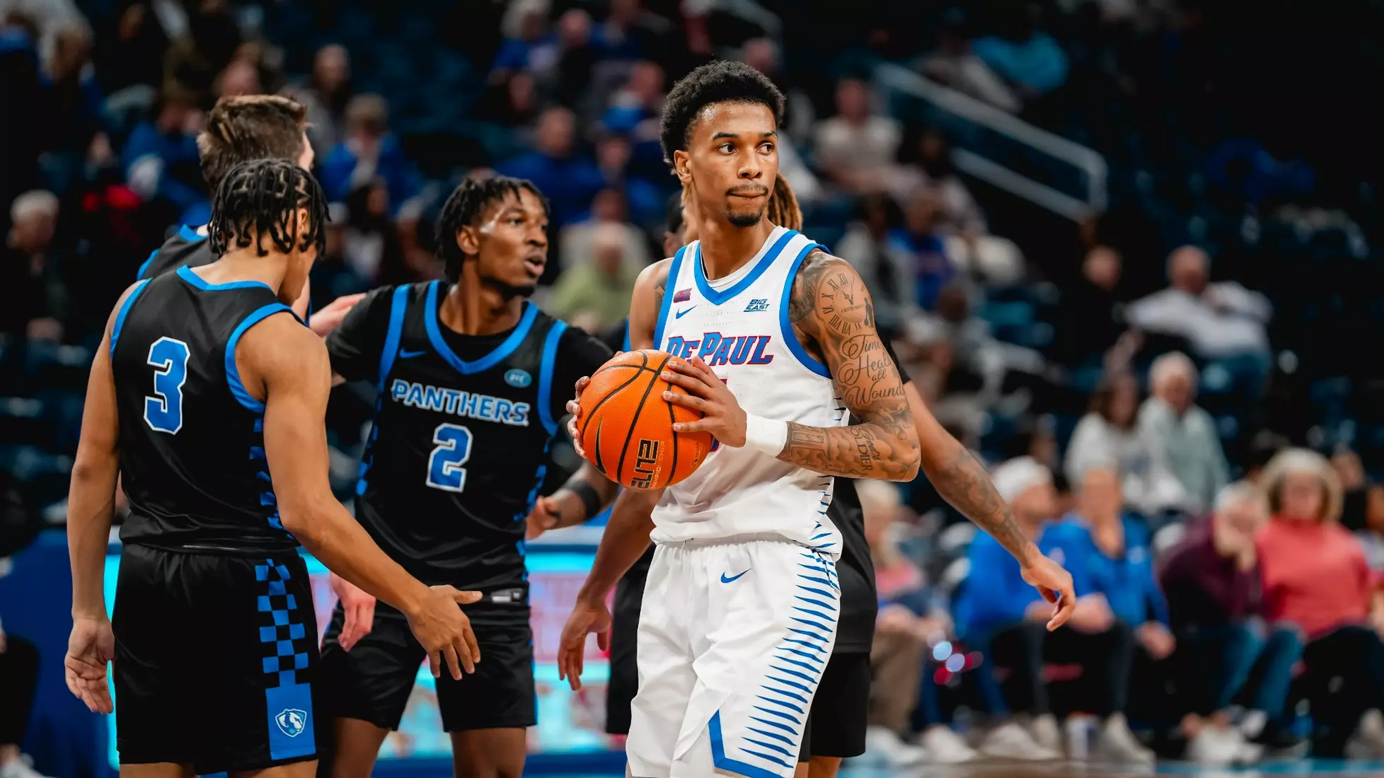 CJ Gunn waits for play to resume