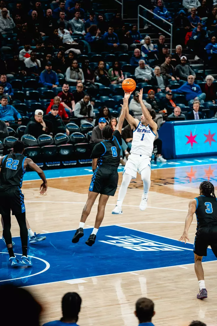 Isaiah Rivera steps back for the jump shot