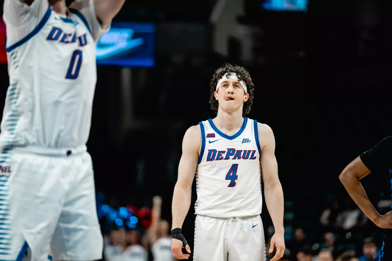 Conor Enright waits to see if a shot will fall