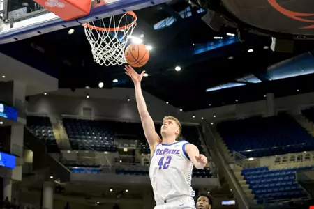 David Skogman goes up for a layup