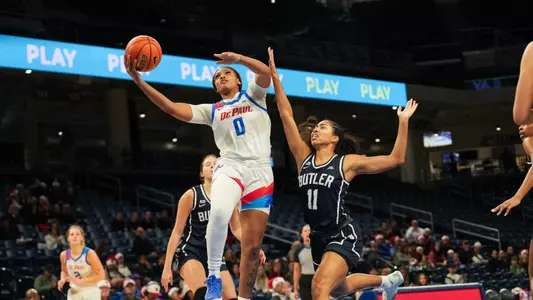 Taylor Johnson-Matthews drives to the basket against Butler.