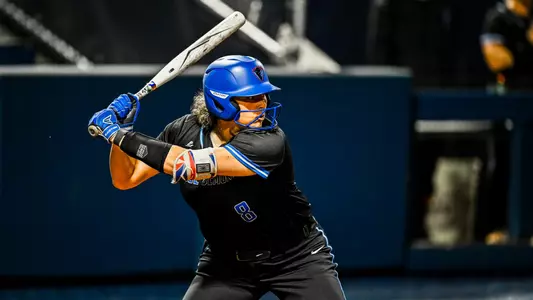 Brooke Johnson prepares for a pitch