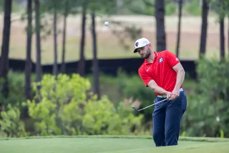 Men from the BIG EAST Conference play during the first round of the BIG EAST Men's Golf Tournament on Saturday, April 27, 2024, in Hardeeville, S.C. (BIG EAST/Photo by Stephen B. Morton)