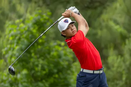 Men from the BIG EAST Conference play during the first round of the BIG EAST Men's Golf Tournament on Saturday, April 27, 2024, in Hardeeville, S.C. (BIG EAST/Photo by Stephen B. Morton)