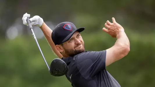 Men from the BIG EAST Conference play during the second round of the BIG EAST Men's Golf Tournament Sunday, April 28, 2024, at the Riverton Pointe Golf Club in Hardeeville, S.C. (BIG EAST/Photo by Stephen B. Morton)