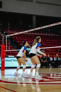 Volleyball players on court